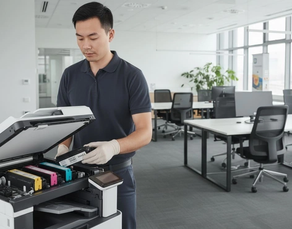 Máy photo bị tắc mực hoặc đổ mực máy photocopy