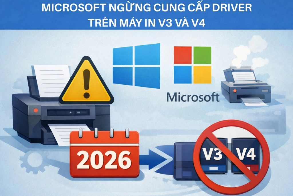 Window 11 ngừng hỗ trợ driver máy in V3 và V4 trong năm 2026